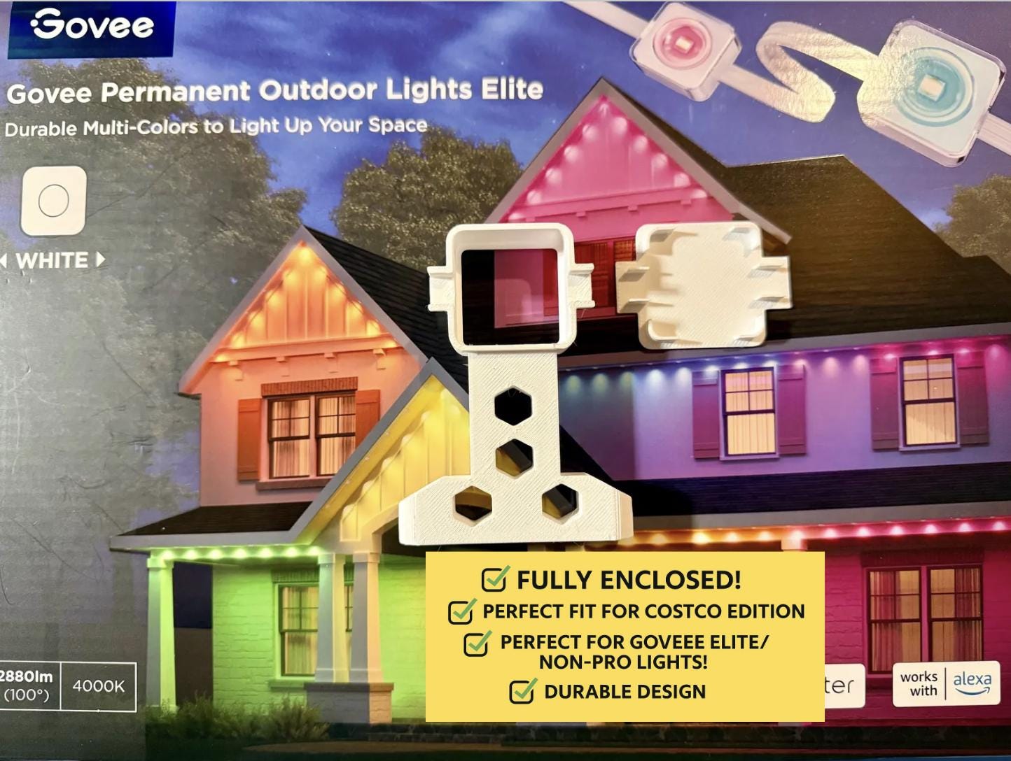 Govee Elite (Non-Pro) Permanent Outdoor Lights Side Mounting Brackets - Costco Edition