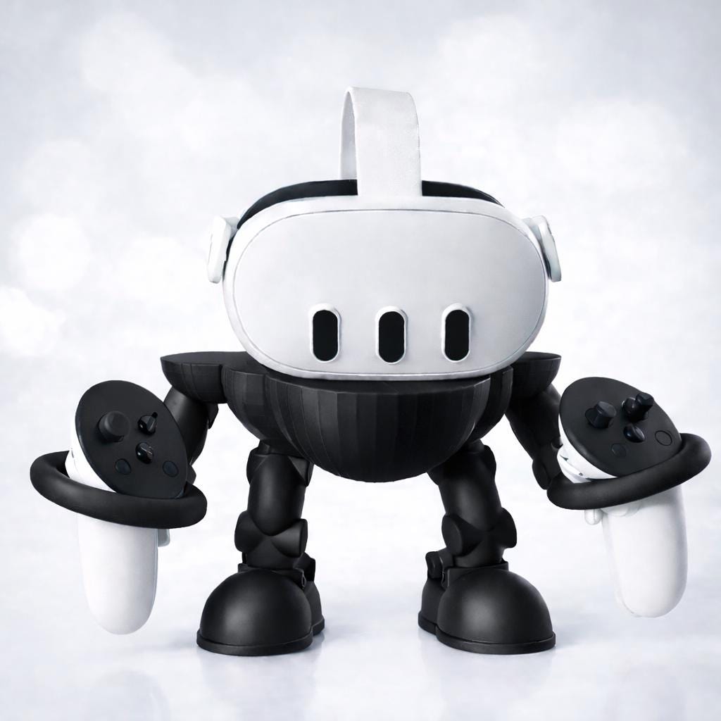 Derpy Robot VR Headset Stand for Meta Quest & Oculus | Controller Holder