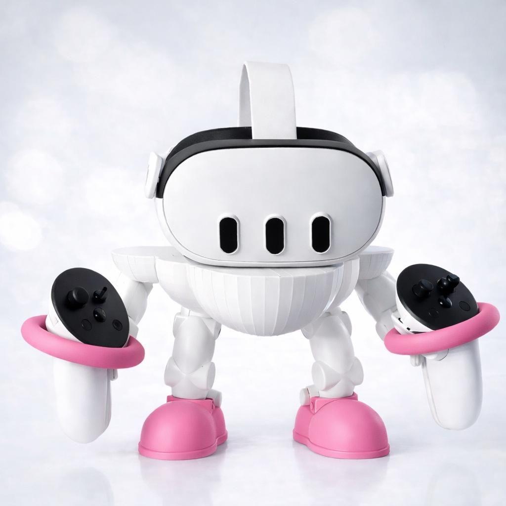 Derpy Robot VR Headset Stand for Meta Quest & Oculus | Controller Holder