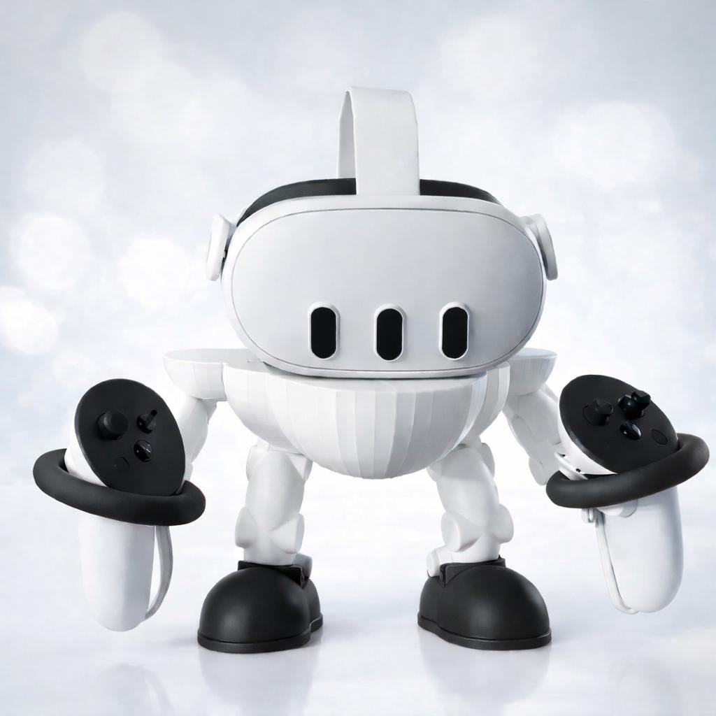 Derpy Robot VR Headset Stand for Meta Quest & Oculus | Controller Holder
