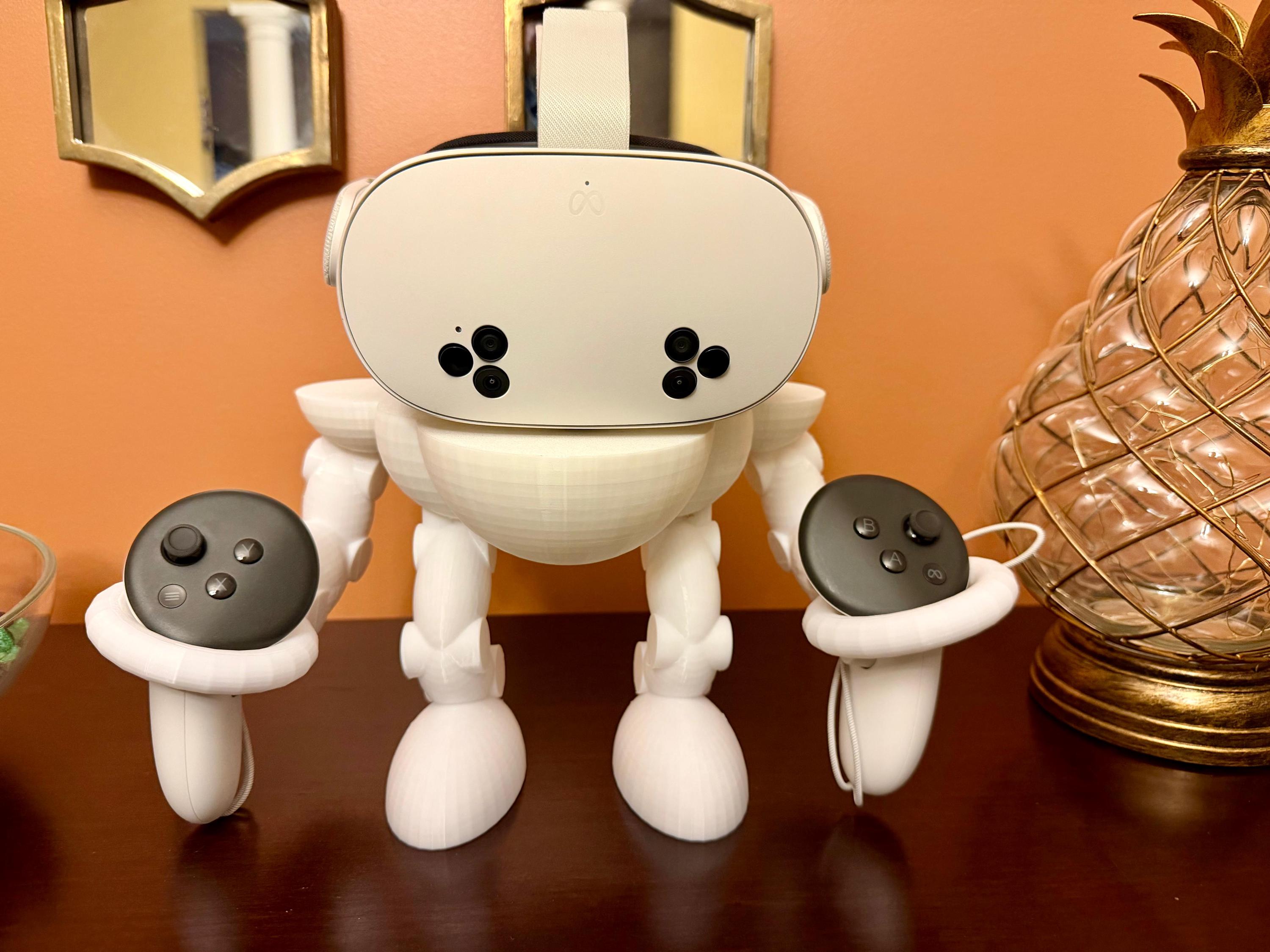 Derpy Robot VR Headset Stand for Meta Quest & Oculus | Controller Holder