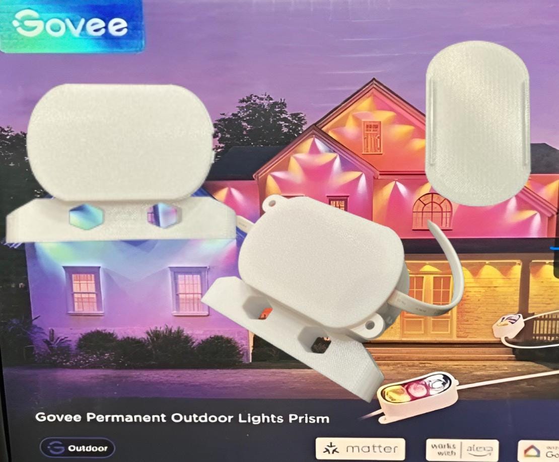 Govee Prism Permanent Outdoor Lights Side Mounting Brackets - H707 (White/Black)