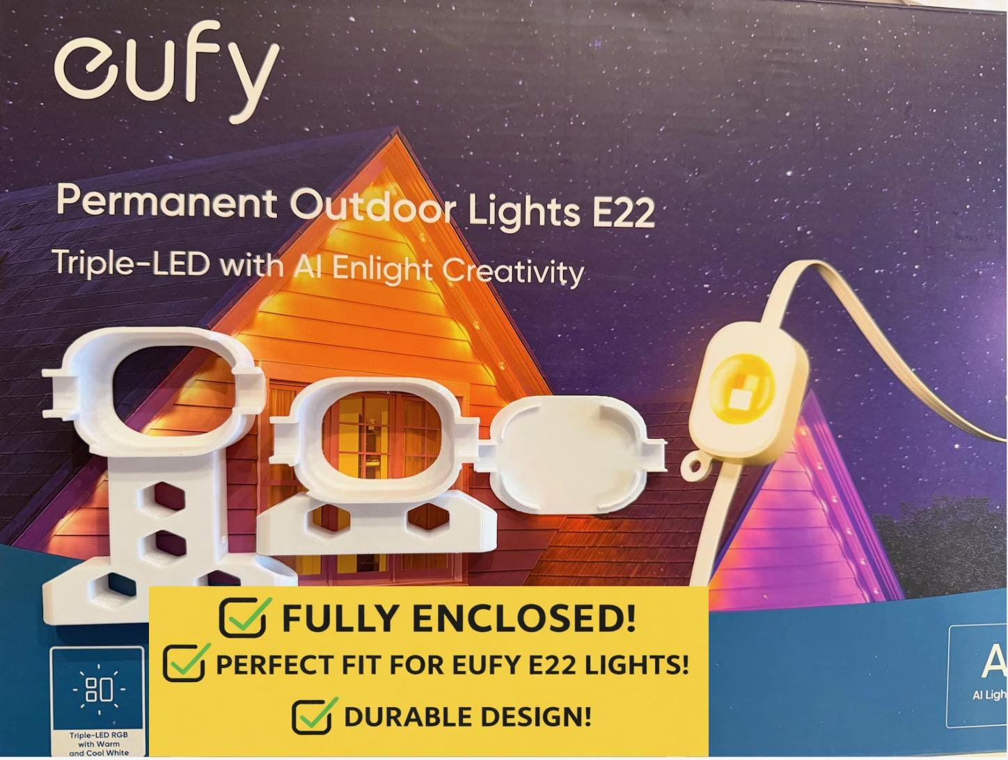 eufy Permanent Outdoor Lights E22 Mounting Brackets - Side/Horizontal