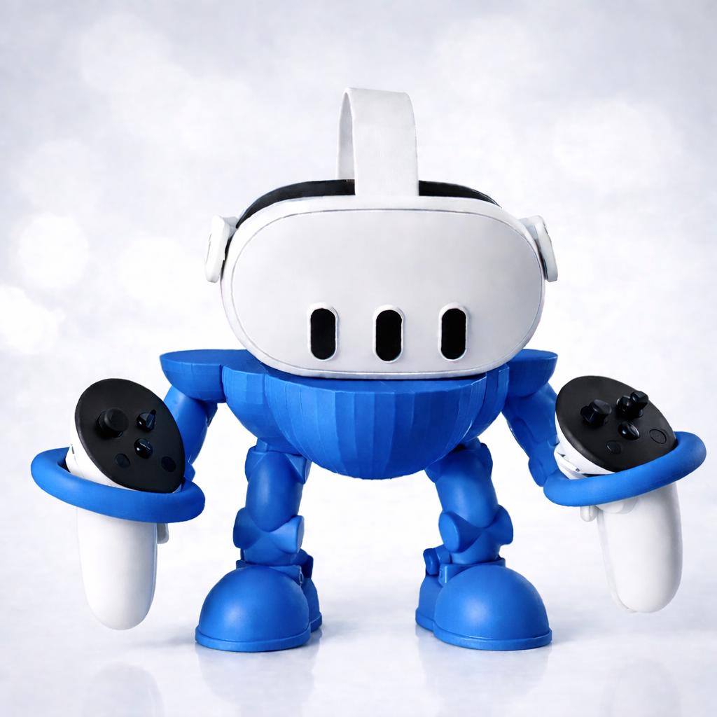 Derpy Robot VR Headset Stand for Meta Quest & Oculus | Controller Holder