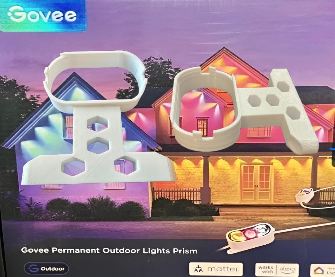 Govee Prism Permanent Outdoor Lights Side Mounting Brackets - H707 (White/Black)