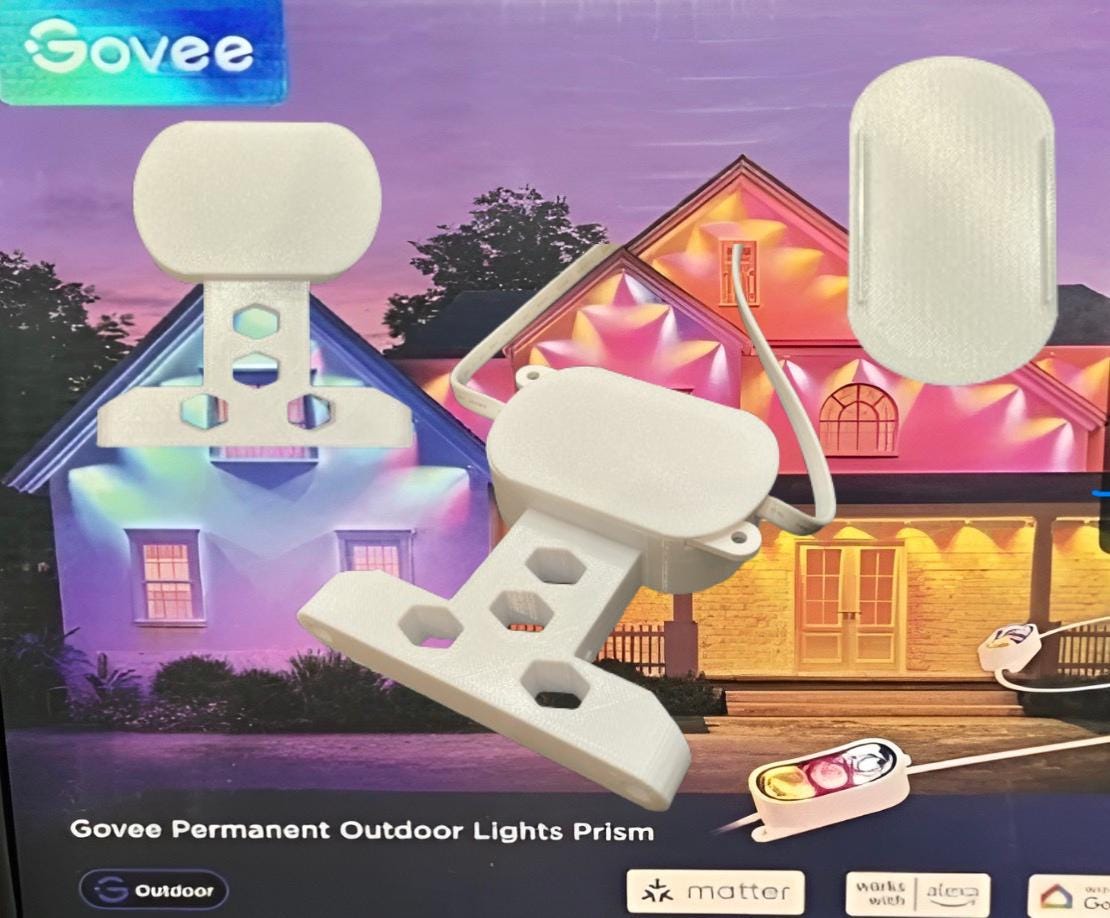 Govee Prism Permanent Outdoor Lights Side Mounting Brackets - H707 (White/Black)