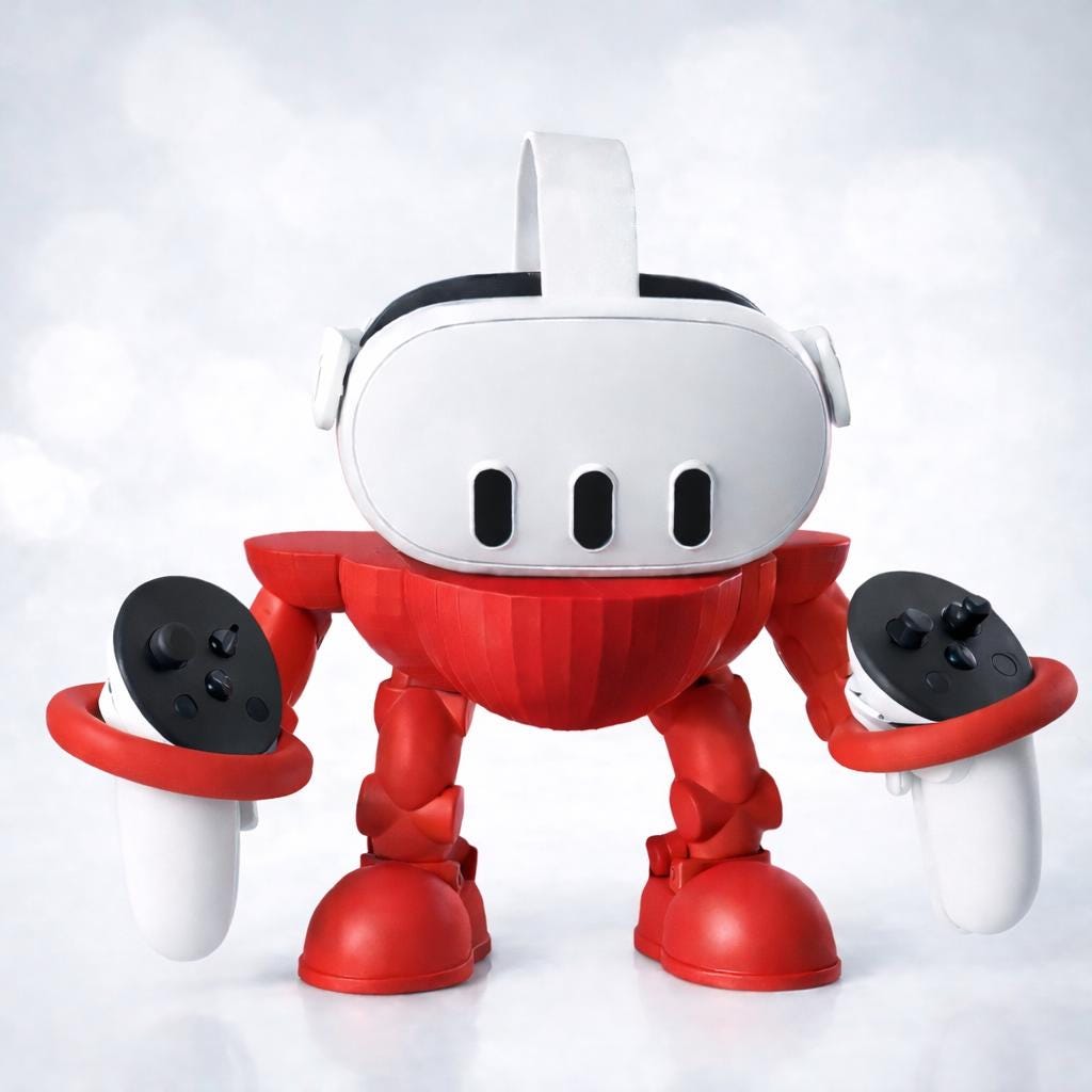 Derpy Robot VR Headset Stand for Meta Quest & Oculus | Controller Holder