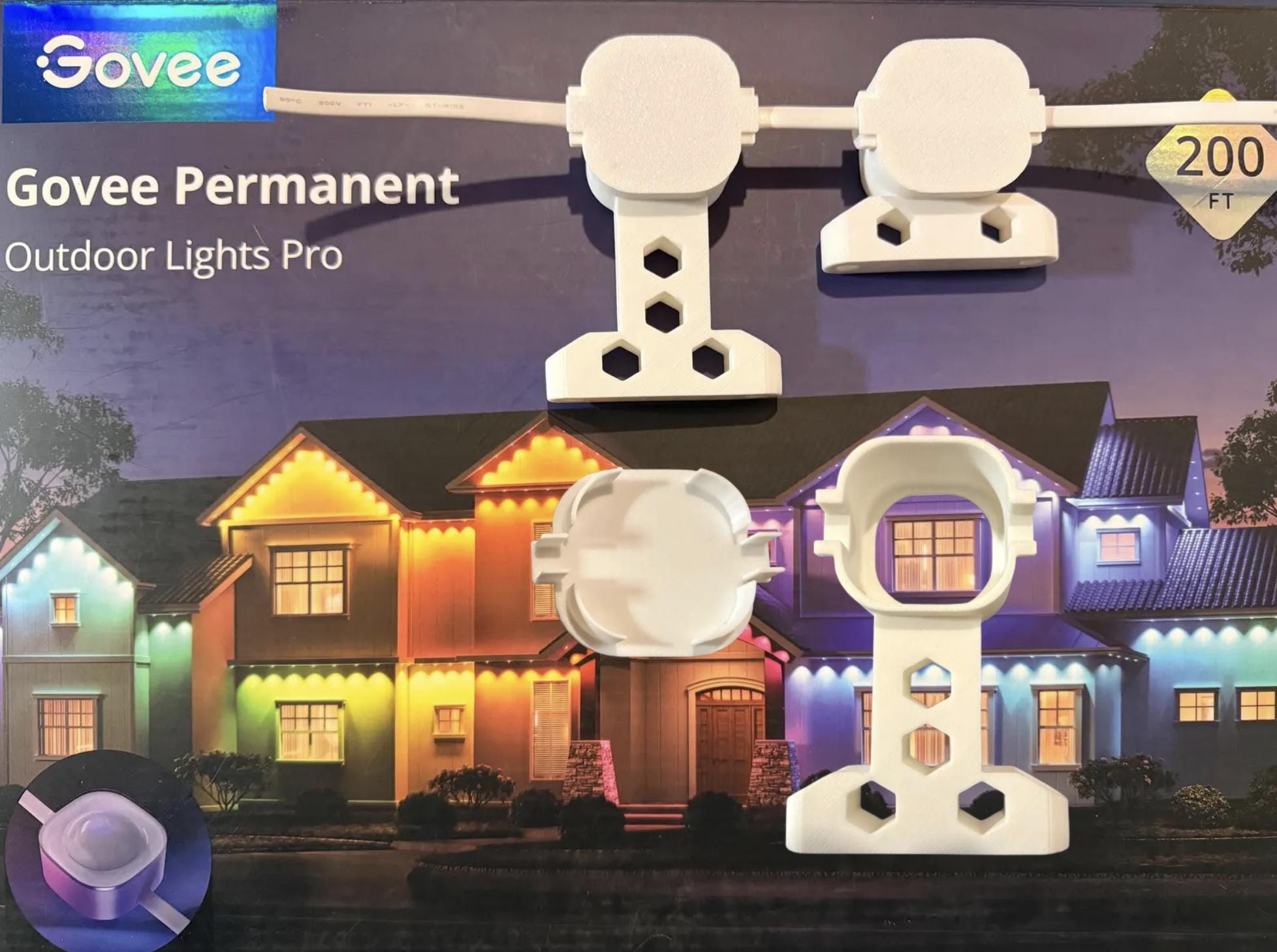Govee Pro Permanent Outdoor Lights Side Mounting Brackets - H706 (White/Black)