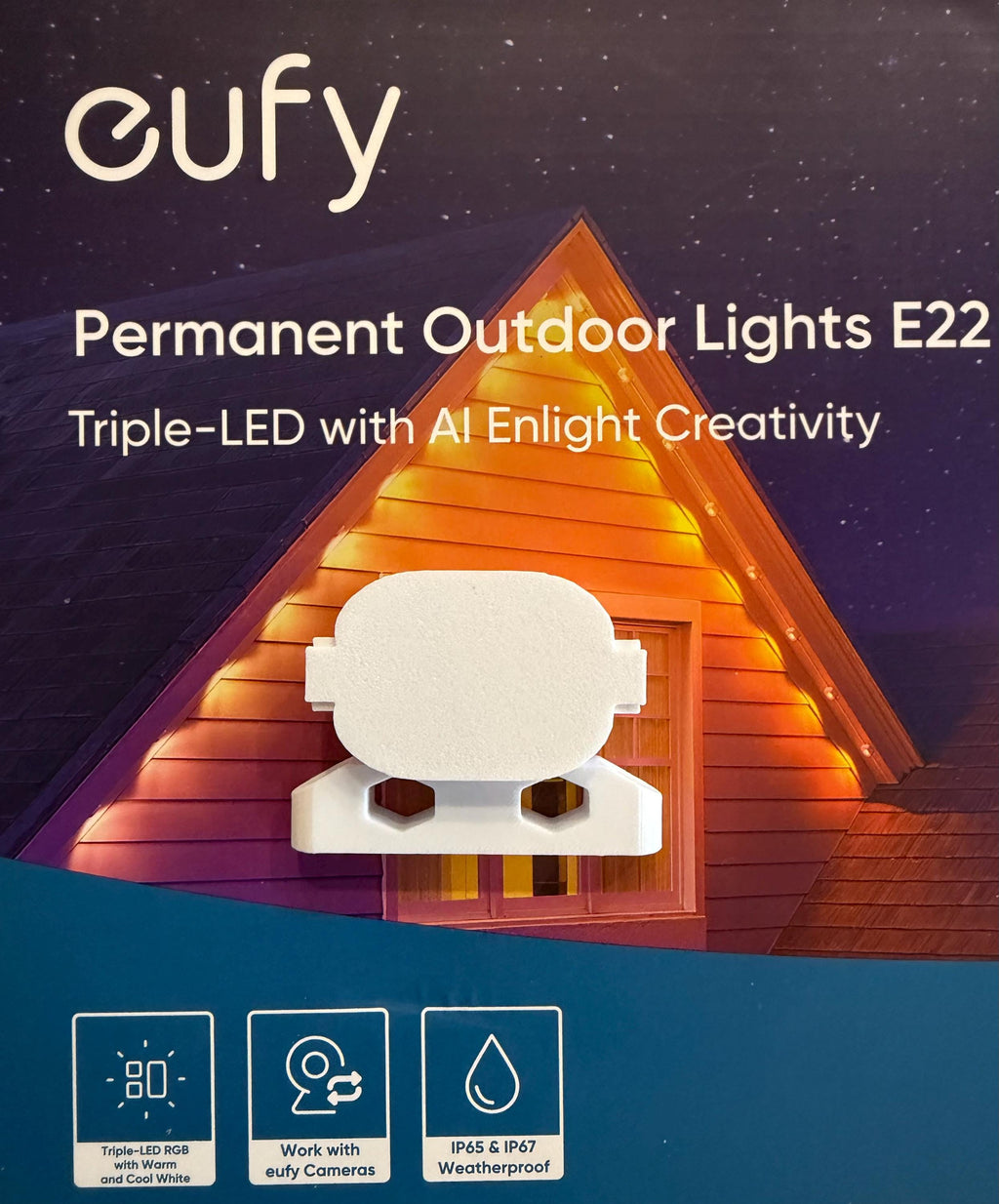 eufy Permanent Outdoor Lights E22 Mounting Brackets - Angled Mount - 45 Degree