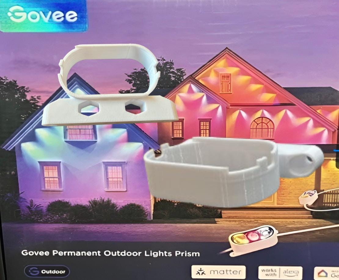 Govee Prism Permanent Outdoor Lights Side Mounting Brackets - H707 (White/Black)