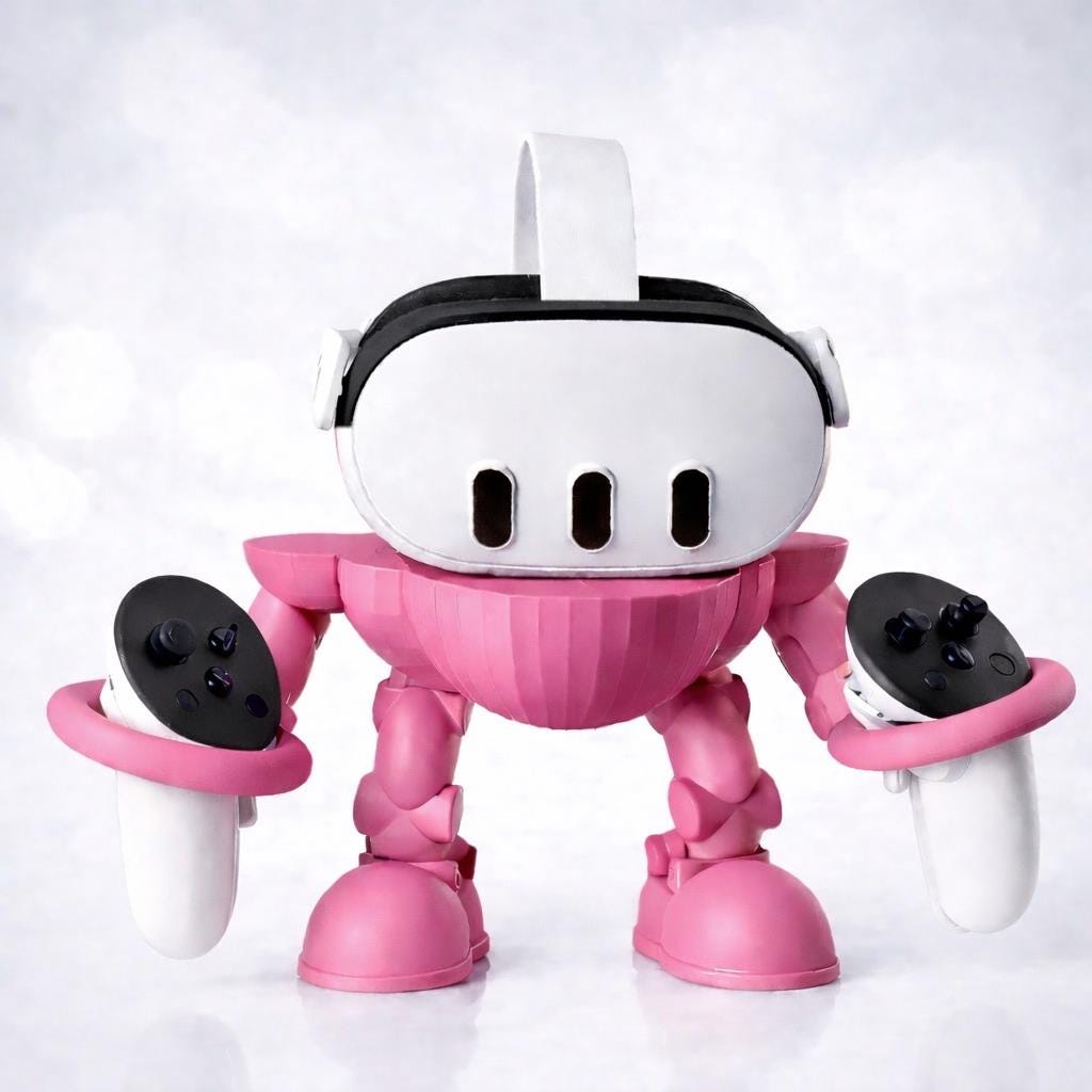 Derpy Robot VR Headset Stand for Meta Quest & Oculus | Controller Holder